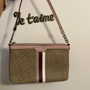 Pink stripe CK shoulder bag